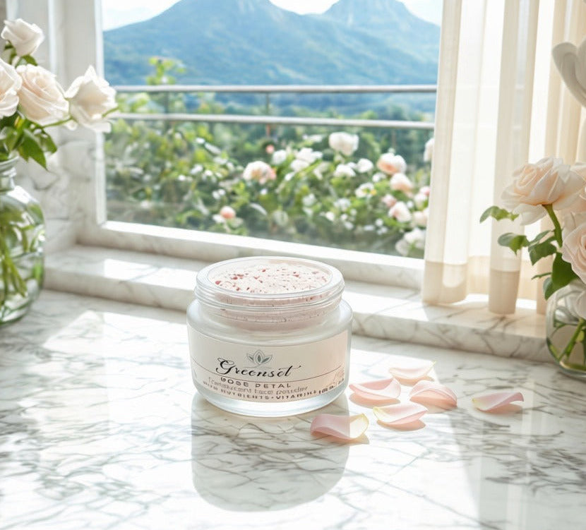 Rose Petal Translucent Face Powder - All natural- Talc-Free- With Nutrients & Antioxidants
