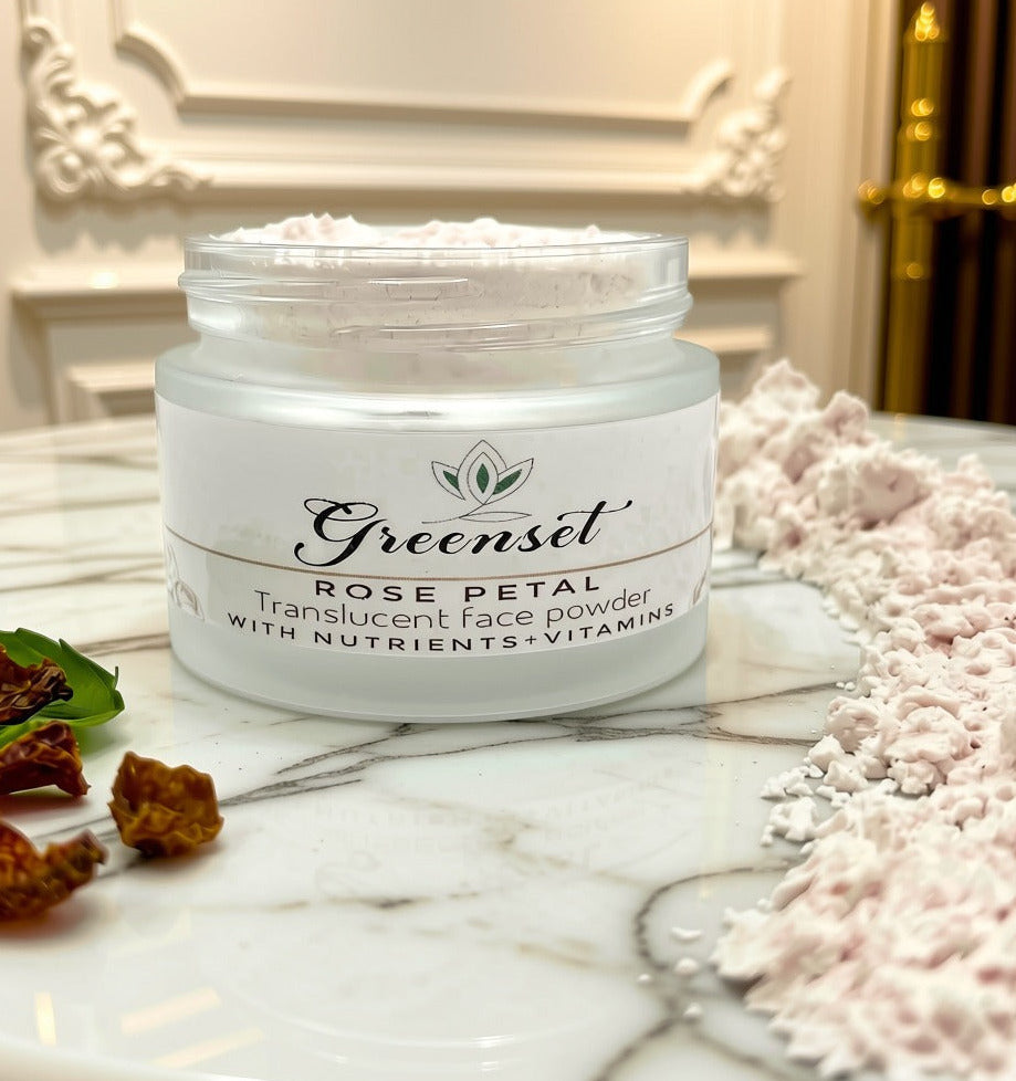 Rose Petal Translucent Face Powder - All natural- Talc-Free- With Nutrients & Antioxidants