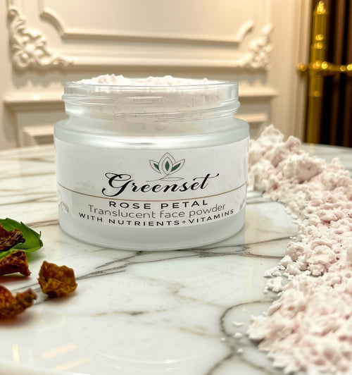Rose Petal Translucent Face Powder - All natural- Talc-Free- With Nutrients & Antioxidants